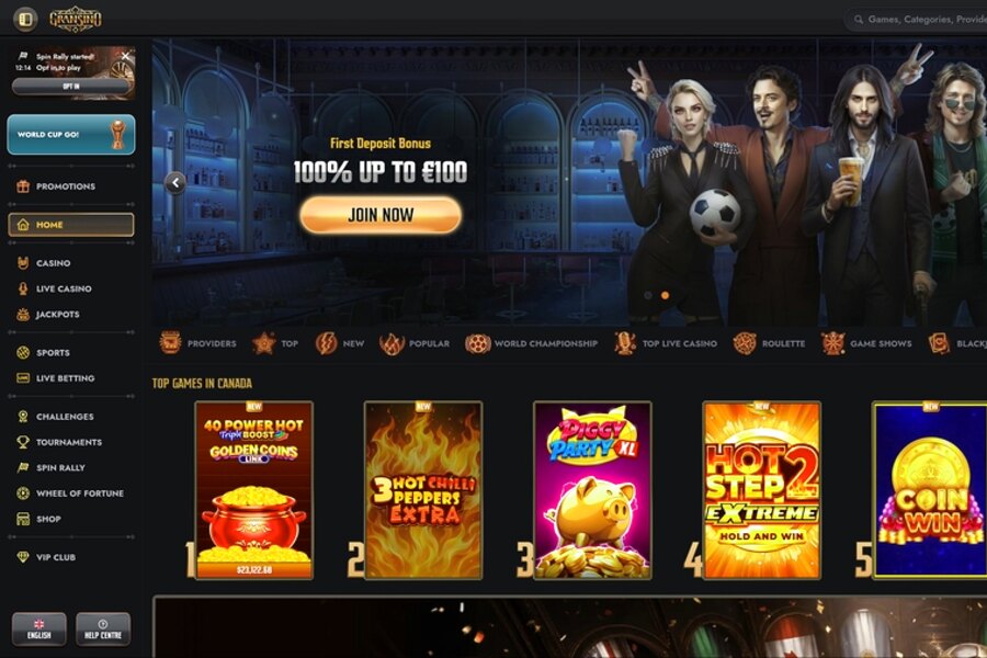 Gransino Casino - Meld je aan voor een nieuw account